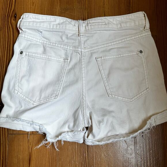 Pilcro cream button fly high rise distressed cuffed shorts SIZE 27 - Picture 6 of 6